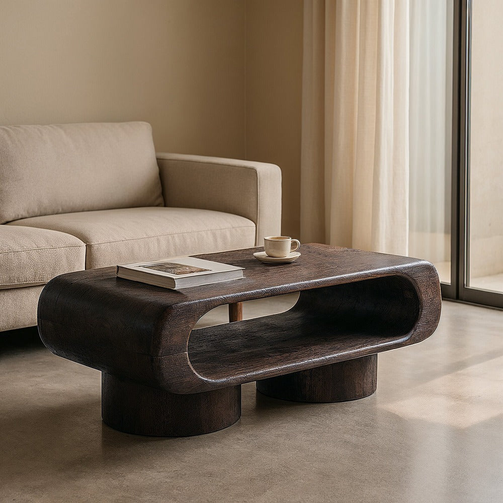 MESA CENTRO MADERA DE MANGO SAL�N 122 X 61 X 42 CM