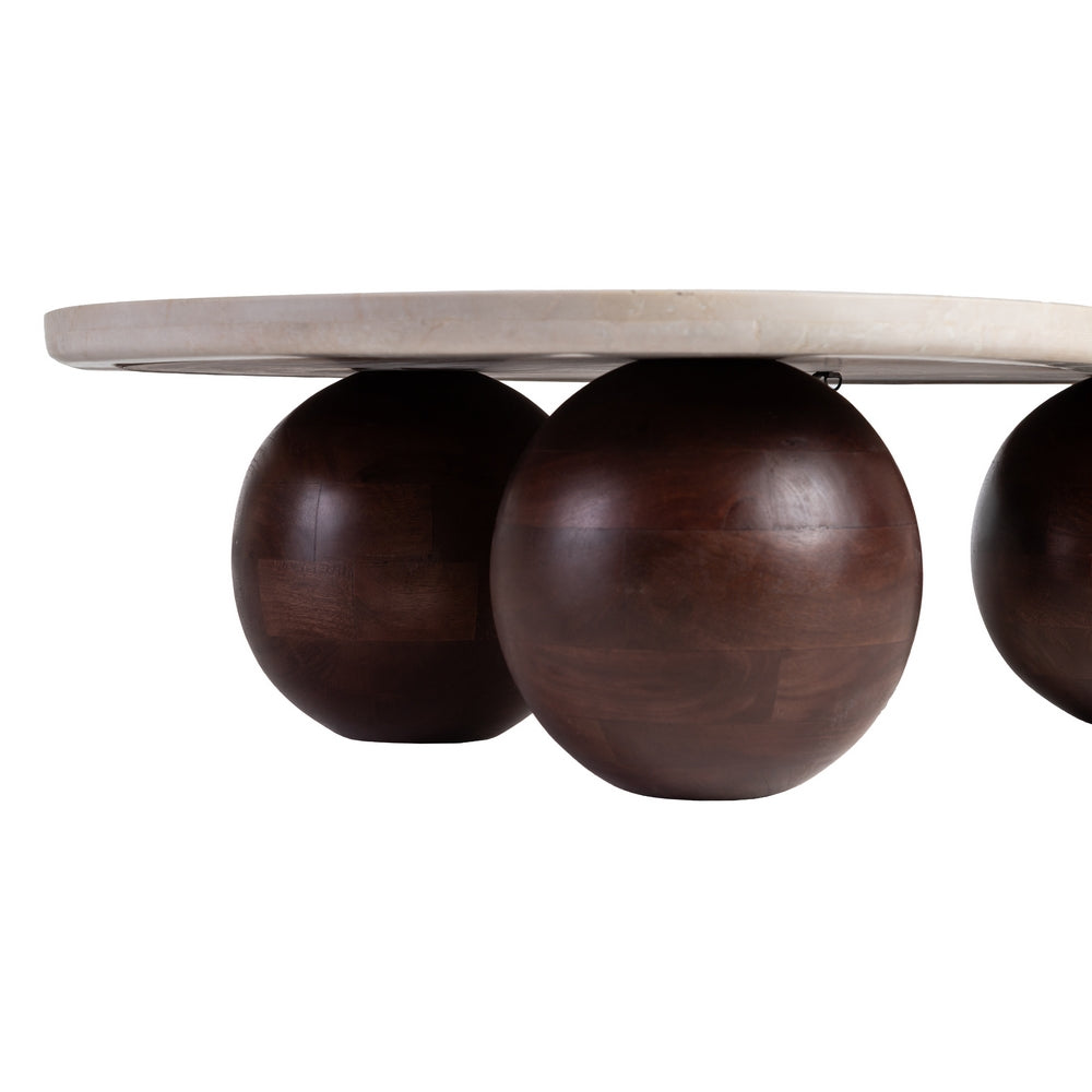 MARBLE/WOOD LIVING ROOM COFFEE TABLE 107 X 80 X 29 CM