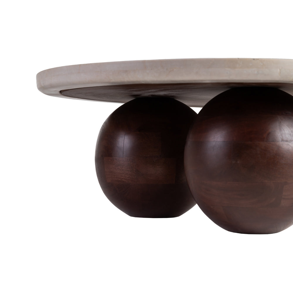 MARBLE/WOOD LIVING ROOM COFFEE TABLE 107 X 80 X 29 CM