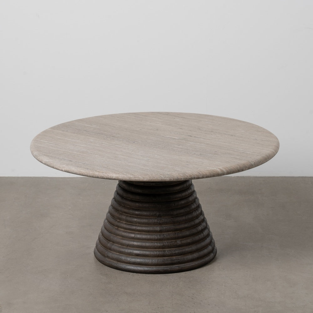 MESA CENTRO MÁRMOL/MADERA SALÓN 90 X 90 X 43 CM