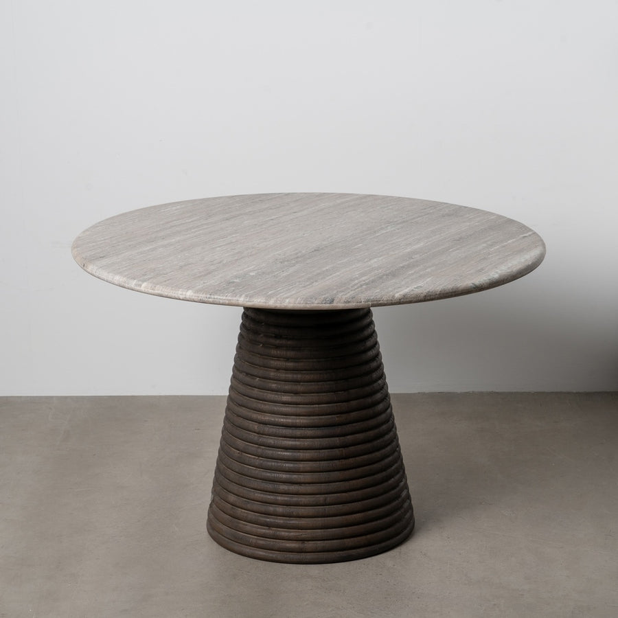 MARBLE/WOOD DINING TABLE LIVING ROOM 115 X 115 X 76 CM