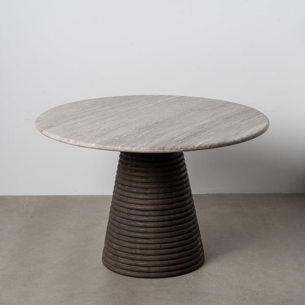 MESA COMEDOR MÁRMOL/MADERA SALÓN 115 X 115 X 76 CM