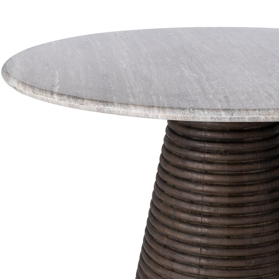 MARBLE/WOOD DINING TABLE LIVING ROOM 115 X 115 X 76 CM