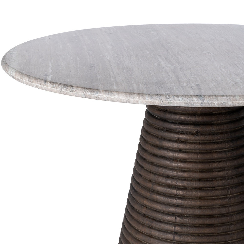 MESA COMEDOR MÁRMOL/MADERA SALÓN 115 X 115 X 76 CM
