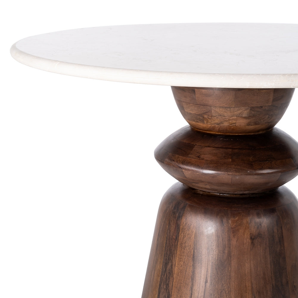 MESA COMEDOR MÁRMOL/MADERA SALÓN 120 X 120 X 76 CM