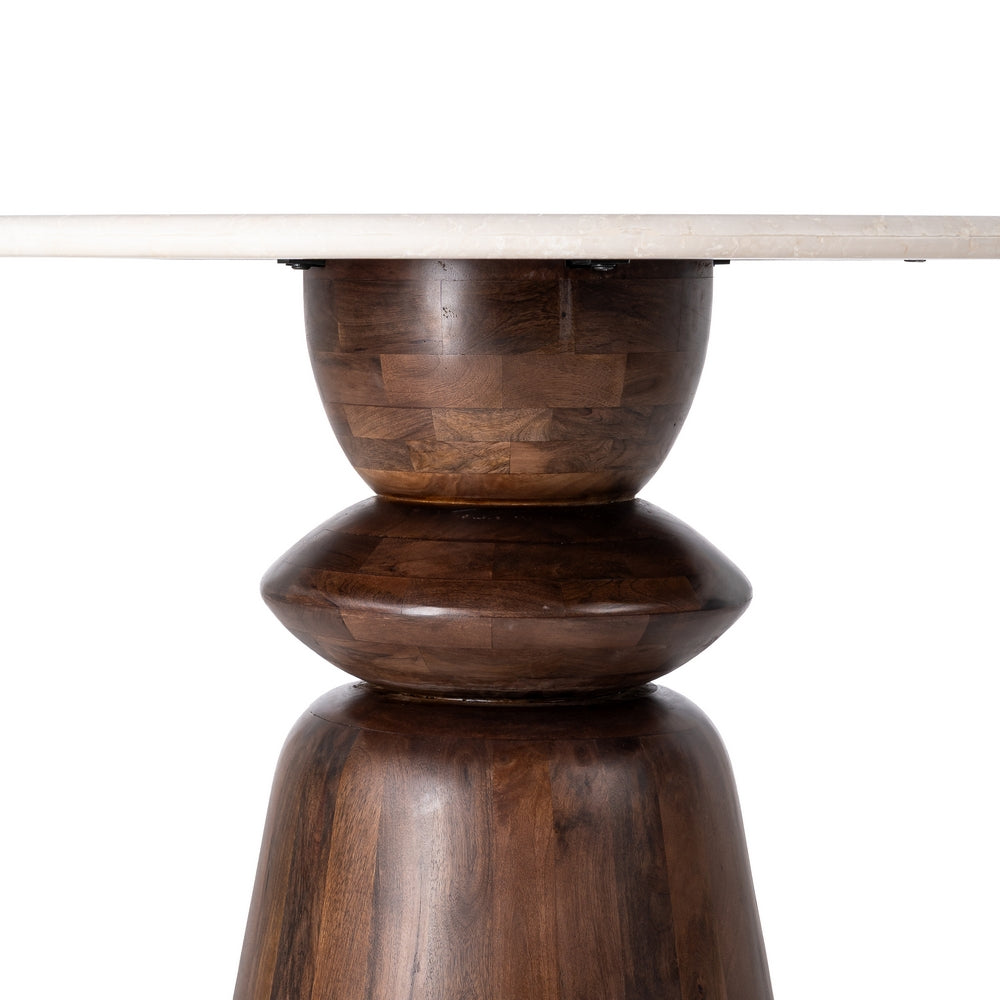 MESA COMEDOR MÁRMOL/MADERA SALÓN 120 X 120 X 76 CM