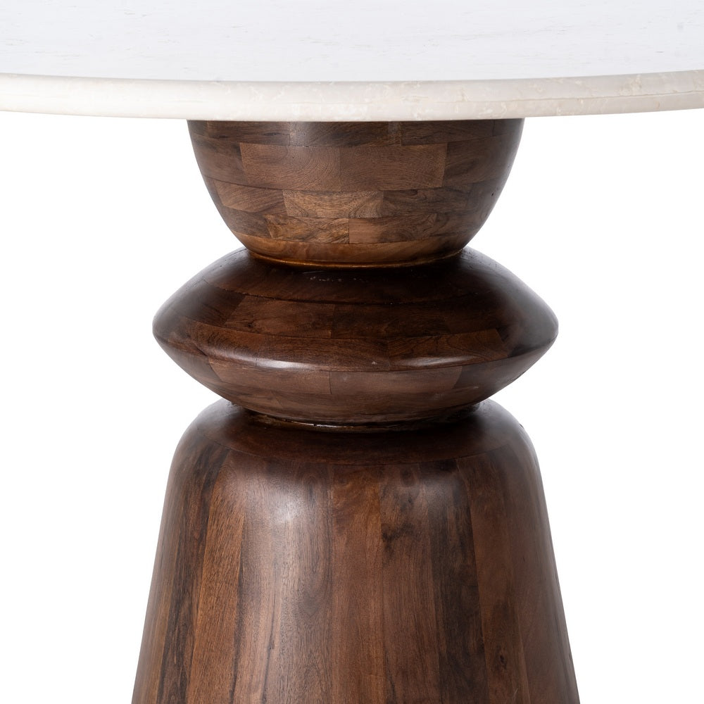 MESA COMEDOR MÁRMOL/MADERA SALÓN 120 X 120 X 76 CM