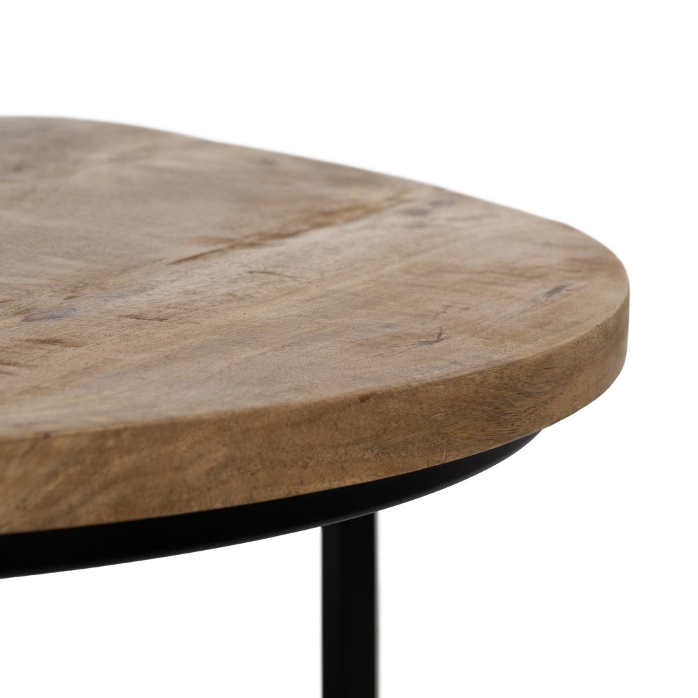 S/2 BROWN-BLACK COFFEE TABLE 90 X 90 X 40 CM