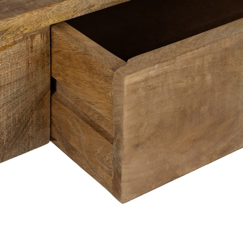 BROWN-BLACK WOOD-METAL DESK 120 X 50 X 77 CM