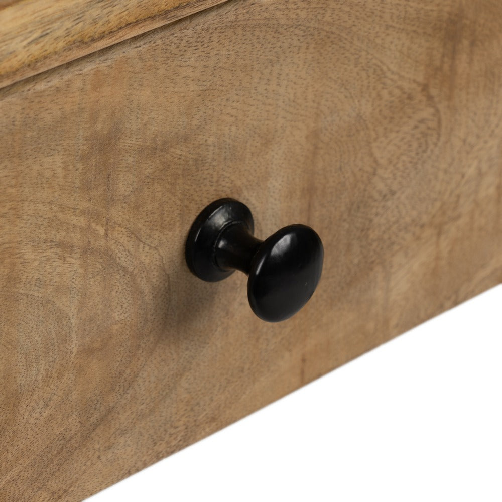 BROWN-BLACK WOOD-METAL DESK 120 X 50 X 77 CM