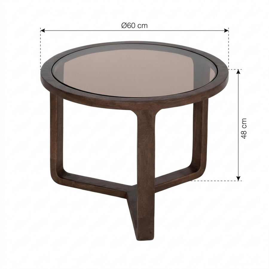 MESA CENTRO MADERA DE MANGO SALÓN 60 X 60 X 48 CM