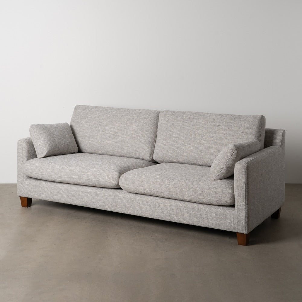 SOFÁ 3 PLAZAS GRIS TEJIDO-MADERA 221 X 90 X 87 CM