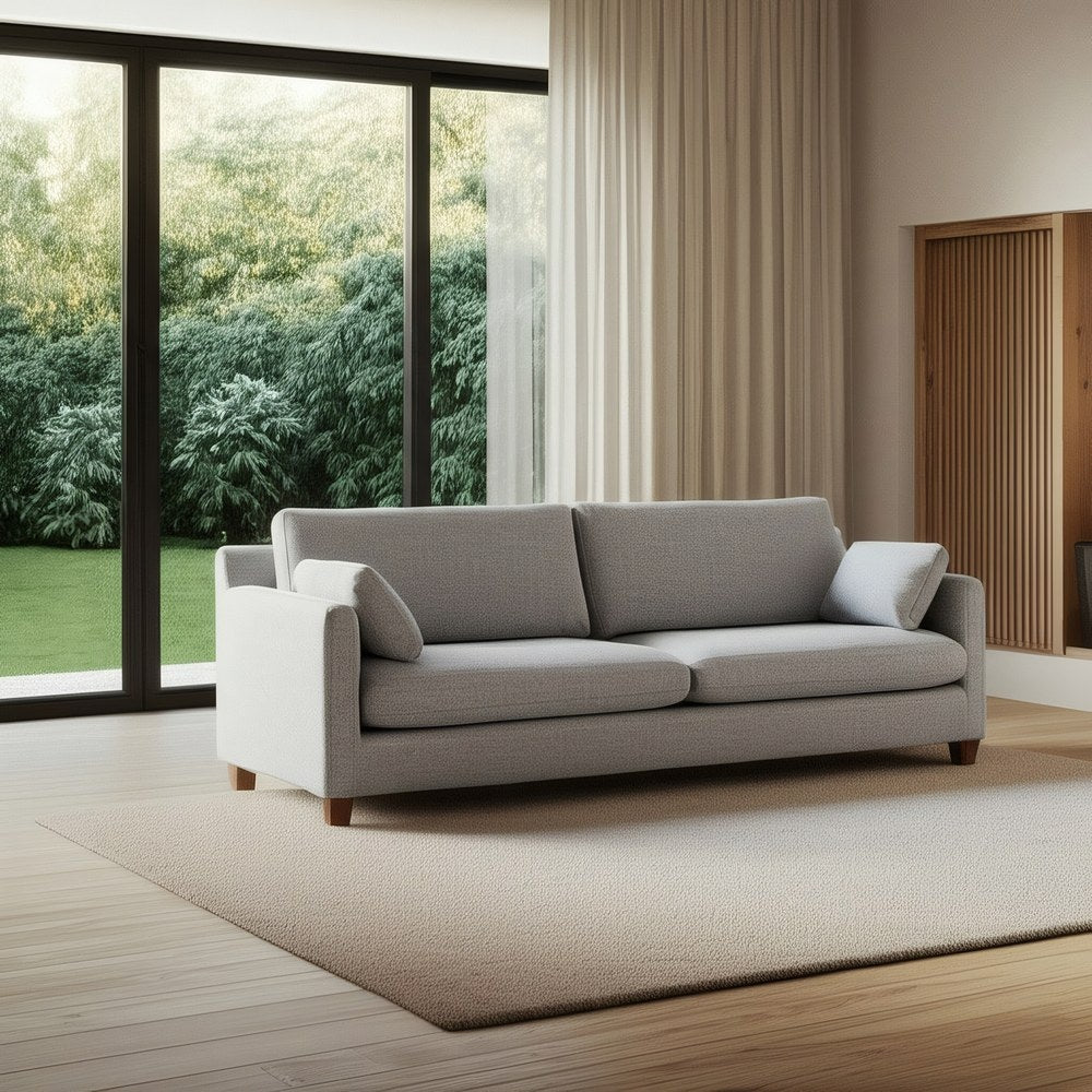 SOF� 3 PLAZAS GRIS TEJIDO-MADERA 221 X 90 X 87 CM