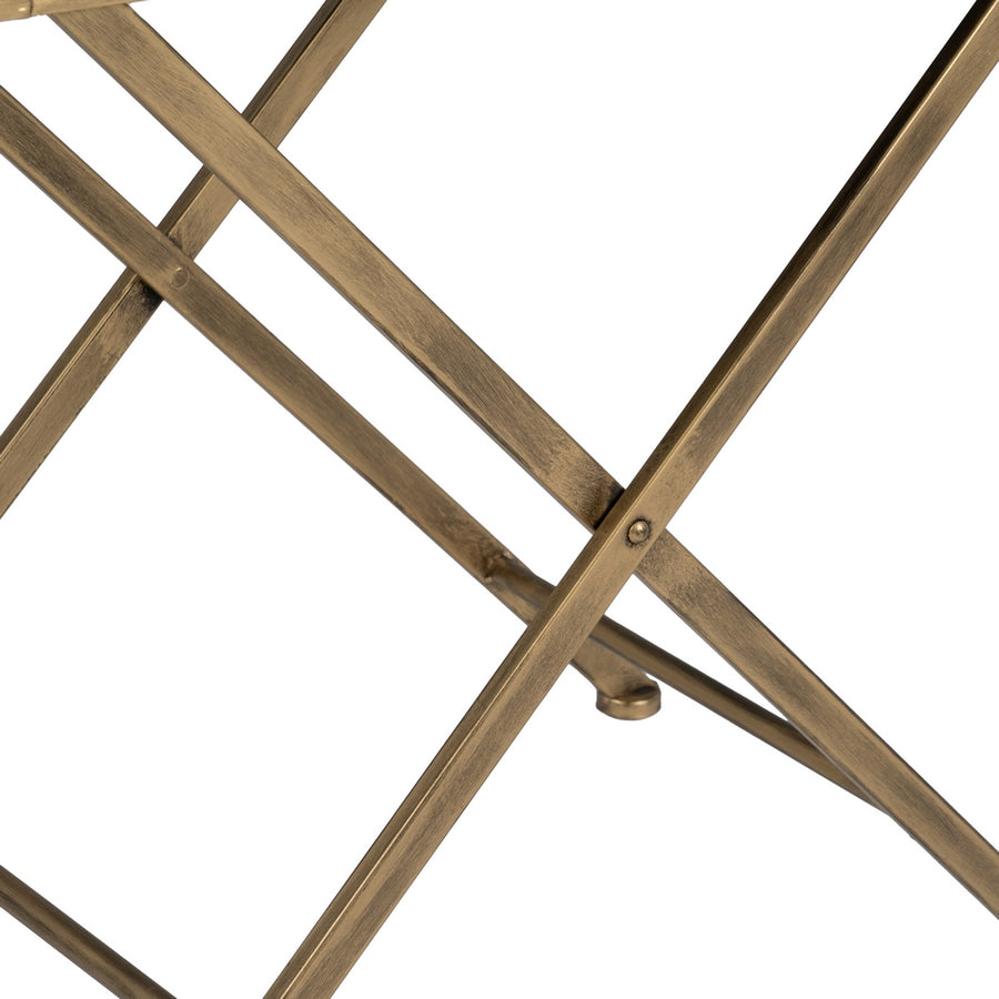 GOLD METAL-GLASS TABLE 61 X 36 X 59 CM