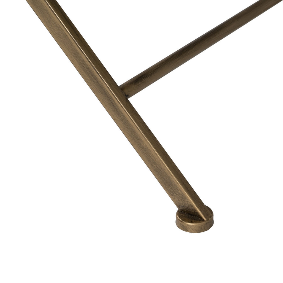 GOLD METAL-GLASS TABLE 61 X 36 X 59 CM