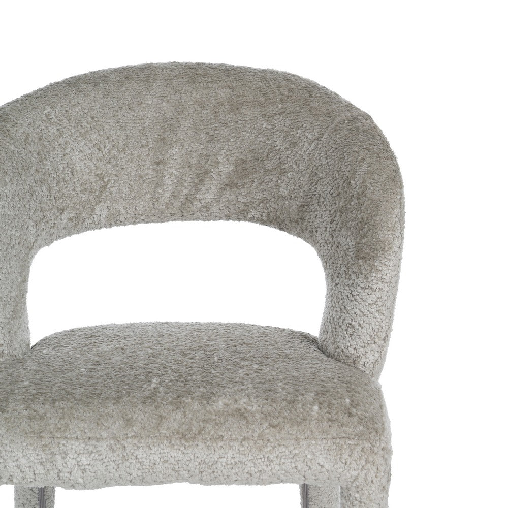 SILLA BEIGE TEJIDO-METAL 55 X 60 X 80 CM