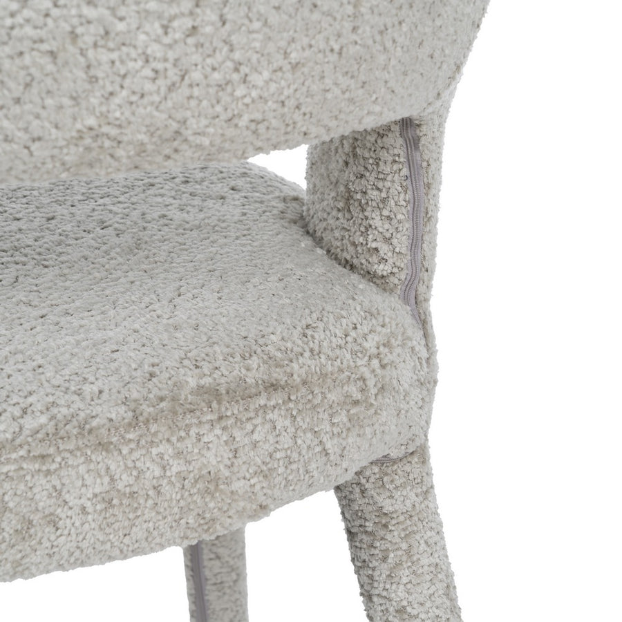 SILLA BEIGE TEJIDO-METAL 55 X 60 X 80 CM