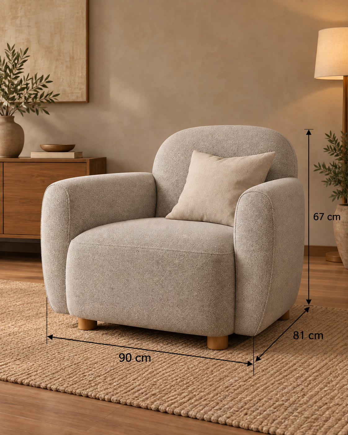 Ficha de medidas SILLÓN JASPEADO
