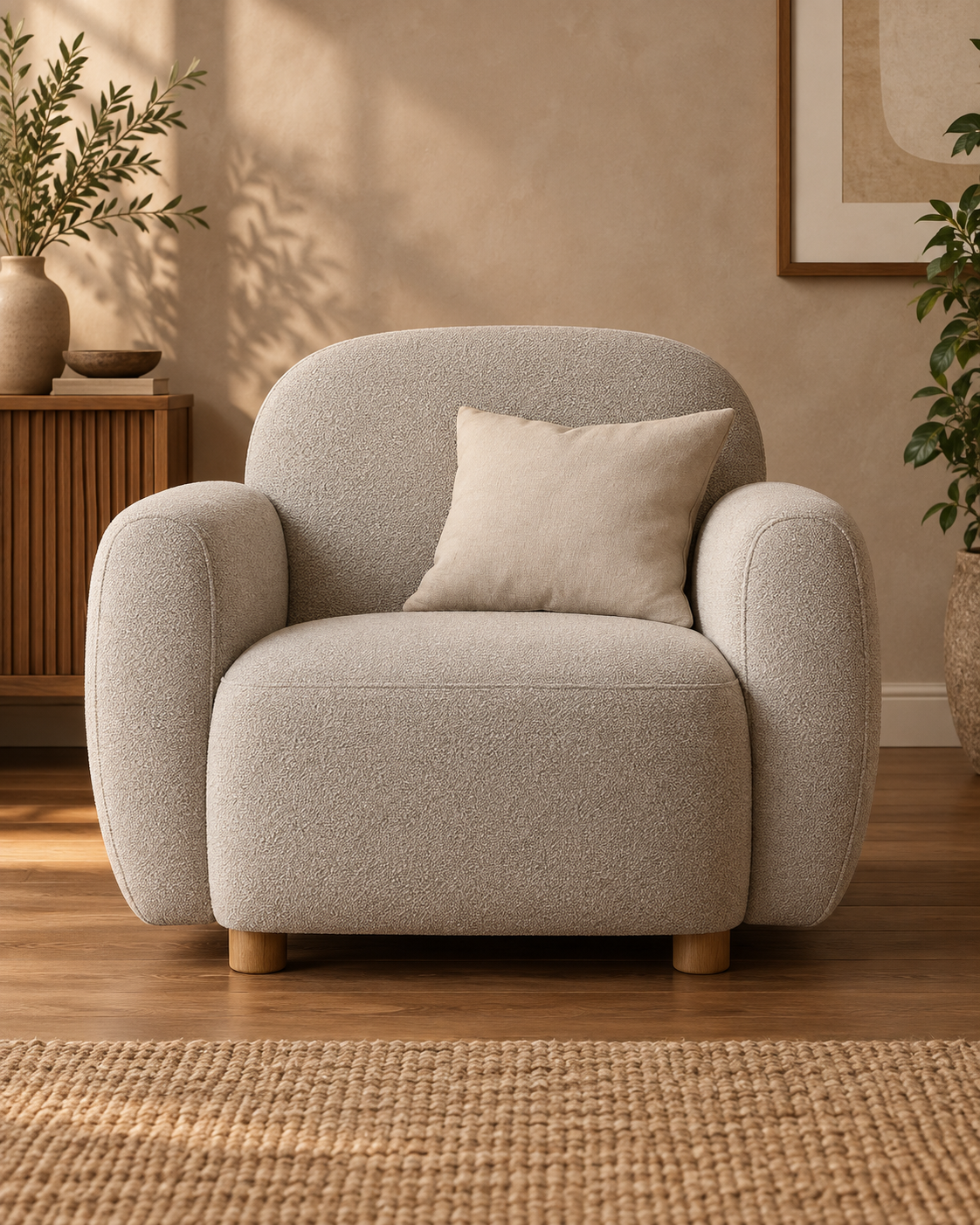 SILLÓN JASPEADO TEJIDO SALÓN 90 X 81 X 67 CM