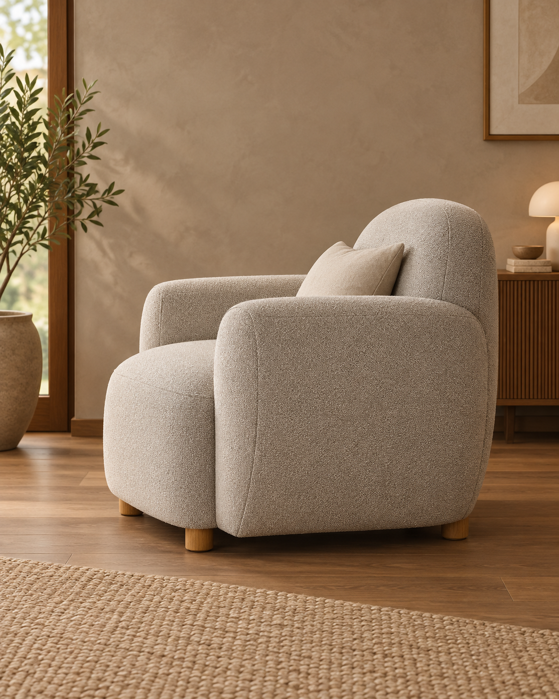SILLÓN JASPEADO TEJIDO SALÓN 90 X 81 X 67 CM