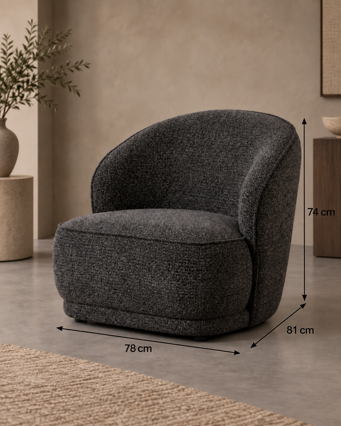 Ficha de medidas SILLÓN JASPEADO