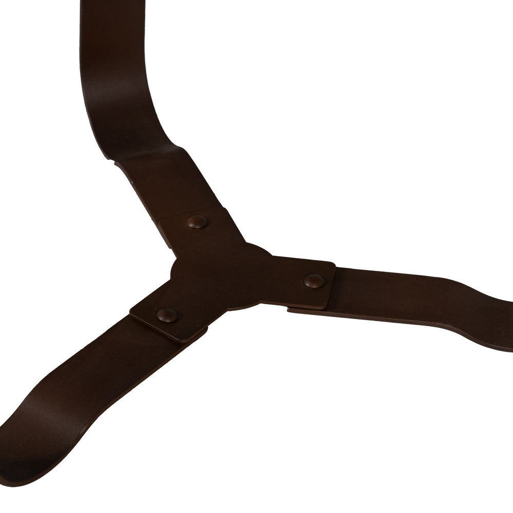 DARK BROWN METAL-GLASS SIDE TABLE 40 X 40 X 45 CM