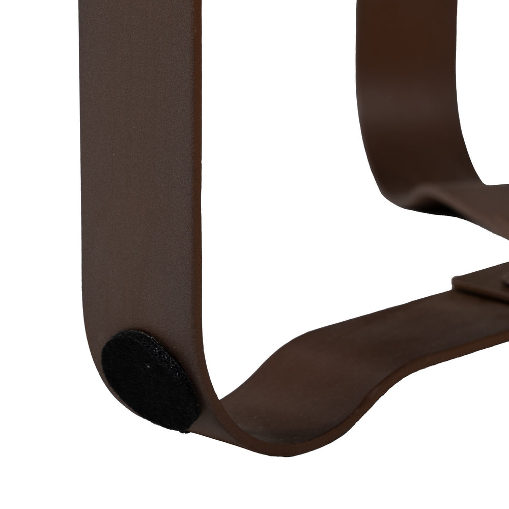 DARK BROWN METAL-GLASS SIDE TABLE 40 X 40 X 45 CM