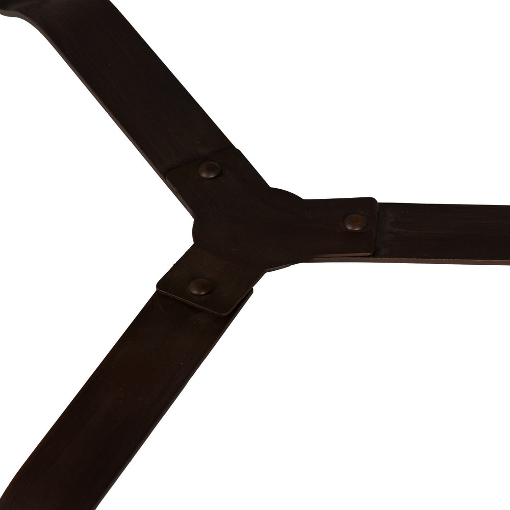 DARK BROWN METAL-GLASS SIDE TABLE 60.50 X 60.50 X 50 CM
