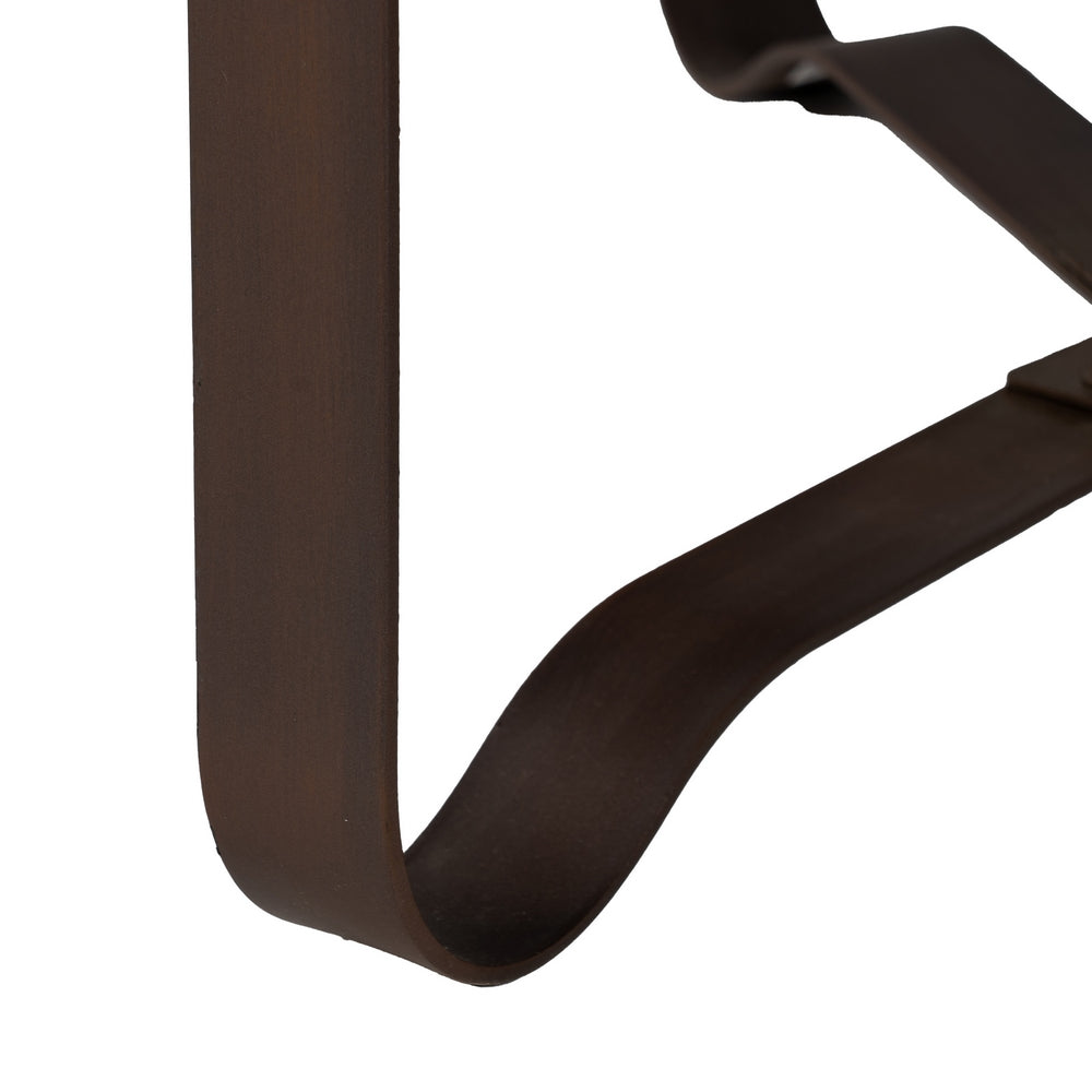 DARK BROWN METAL-GLASS SIDE TABLE 60.50 X 60.50 X 50 CM