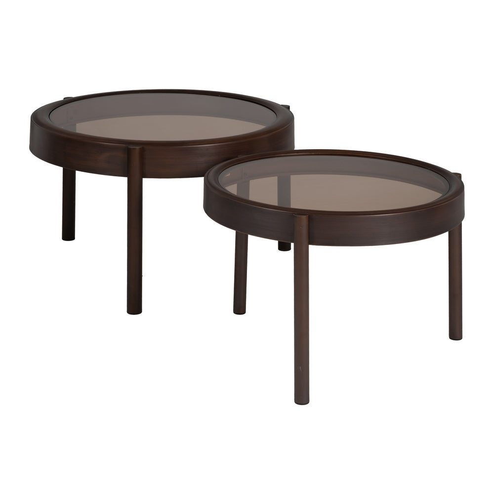 DARK BROWN COFFEE TABLE 75 X 75 X 46 CM