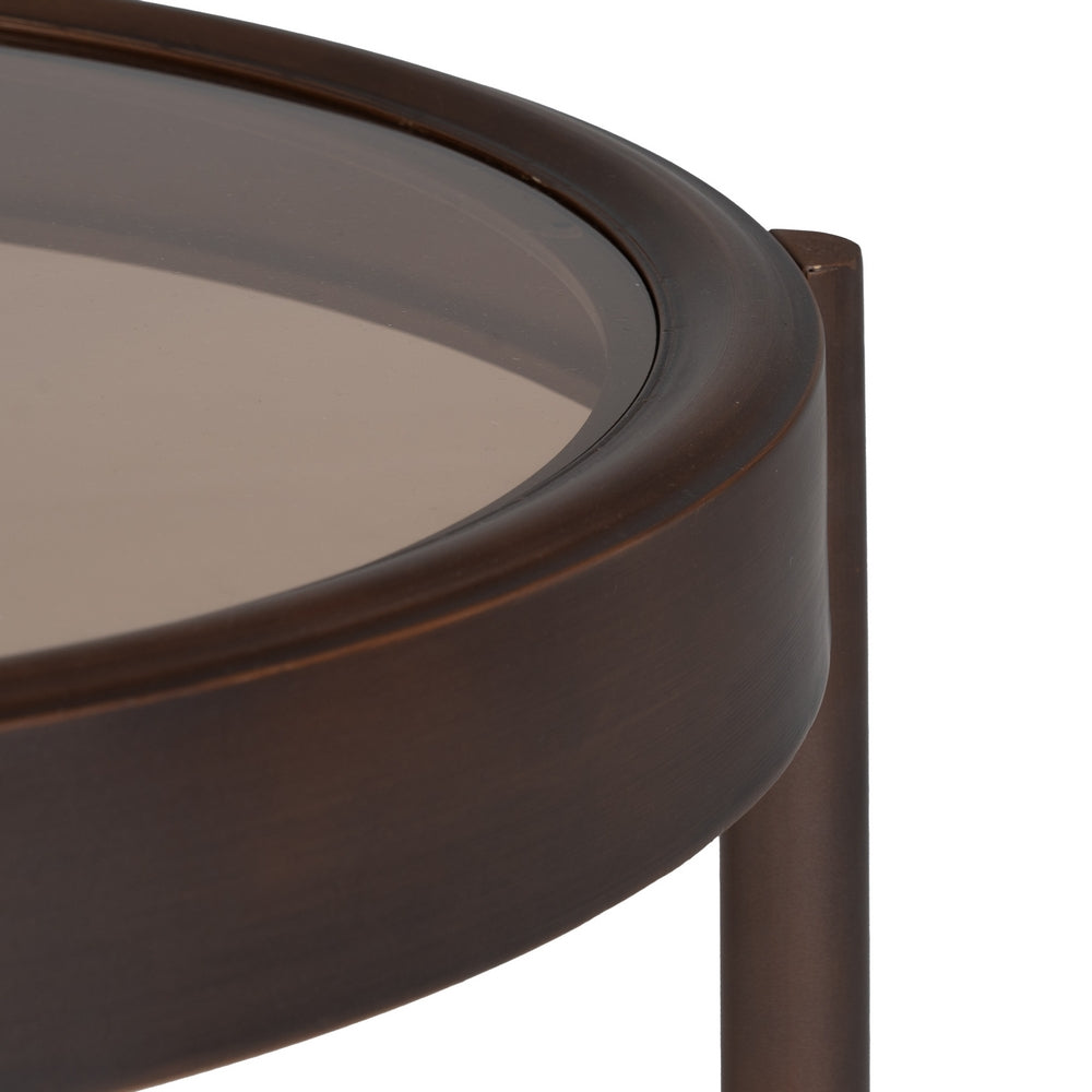 DARK BROWN COFFEE TABLE 75 X 75 X 46 CM