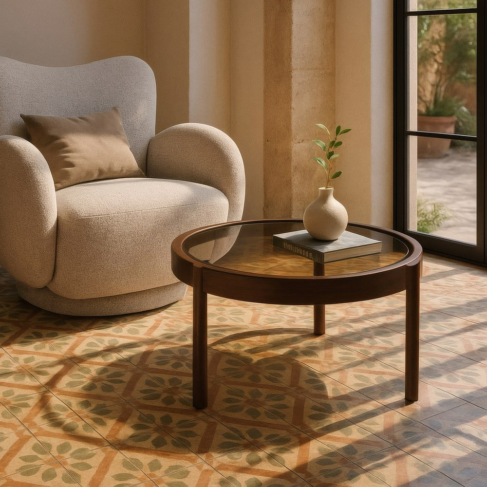 MESA CENTRO MARR�N OSCURO 75 X 75 X 46 CM