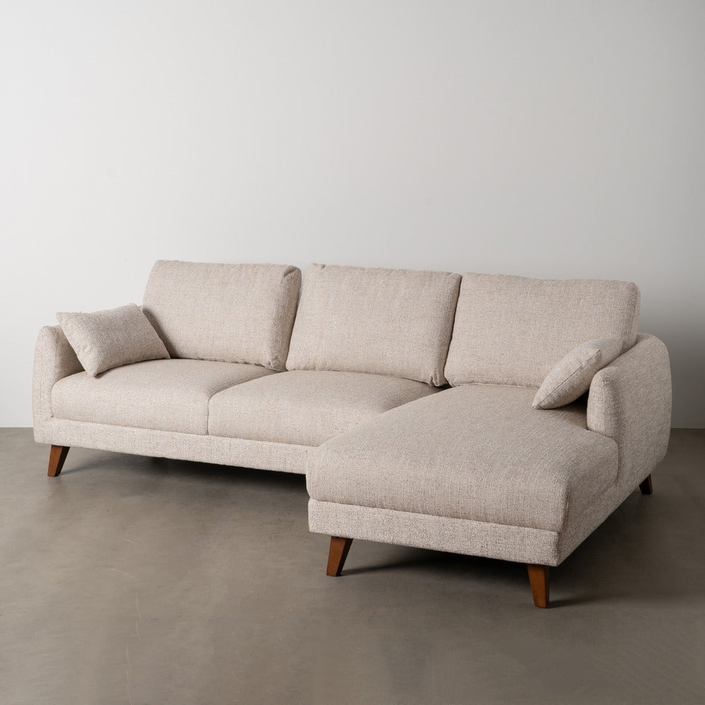 SOF� CHAISE LONGUE BEIGE TEJIDO-MADERA 240 X 155 X 86 CM
