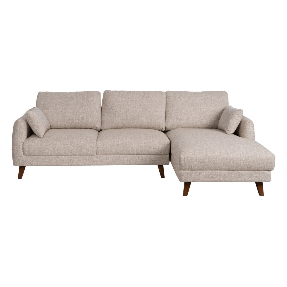 SOFÁ CHAISE LONGUE BEIGE TEJIDO-MADERA 240 X 155 X 86 CM