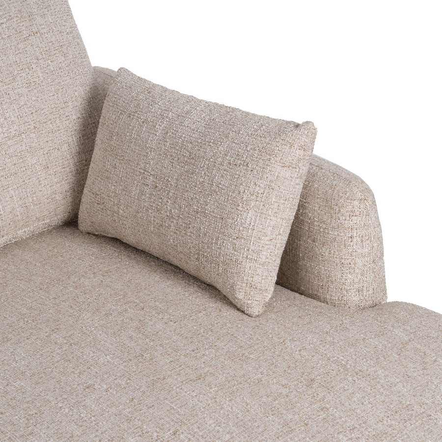 SOFÁ CHAISE LONGUE BEIGE TEJIDO-MADERA 240 X 155 X 86 CM