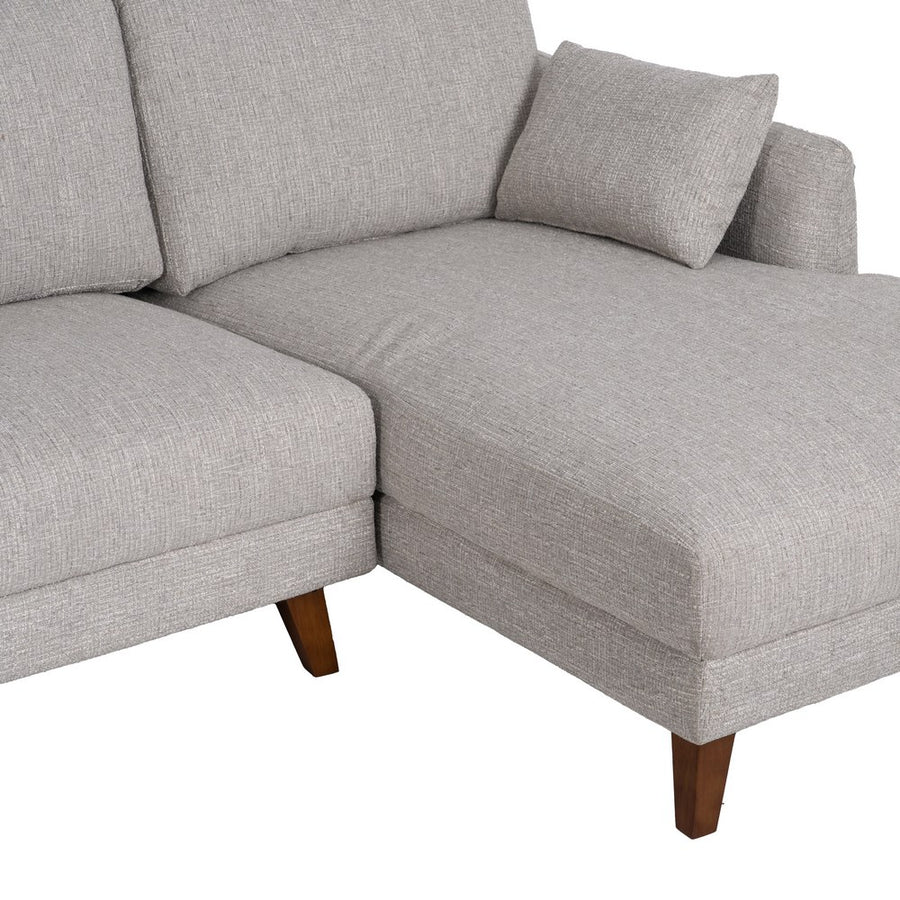 SOFÁ CHAISE LONGUE GRIS TEJIDO-MADERA 240 X 155 X 86 CM
