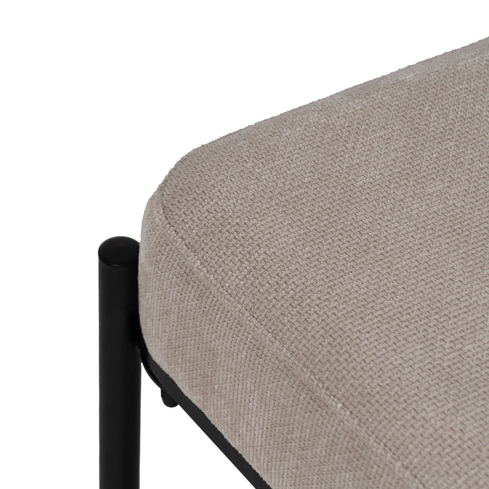 BANQUETA BEIGE TEJIDO-METAL 51 X 37 X 45 CM