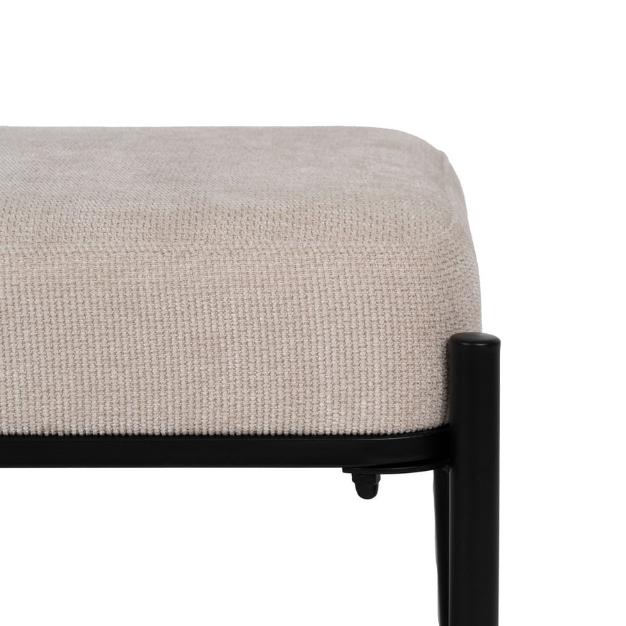 BANQUETA BEIGE TEJIDO-METAL 51 X 37 X 45 CM
