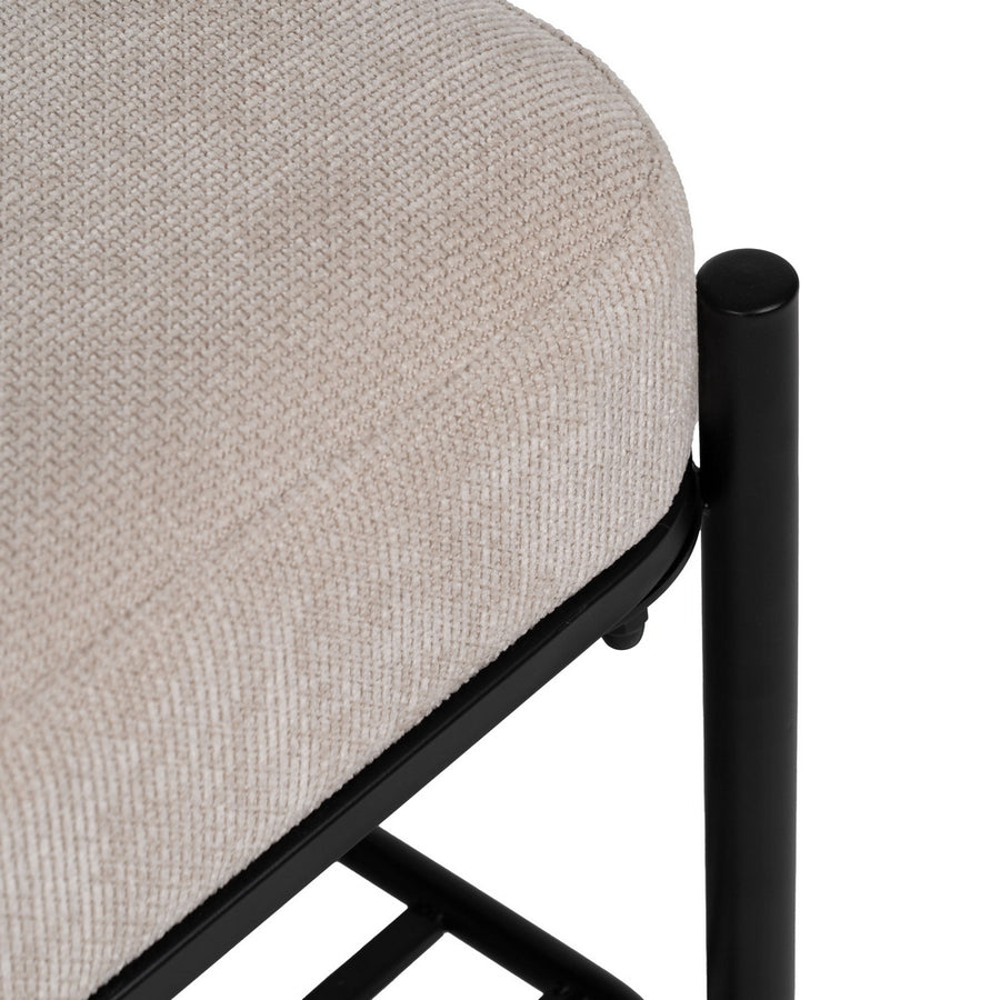 BANCO BEIGE TEJIDO-METAL 91 X 36 X 45 CM