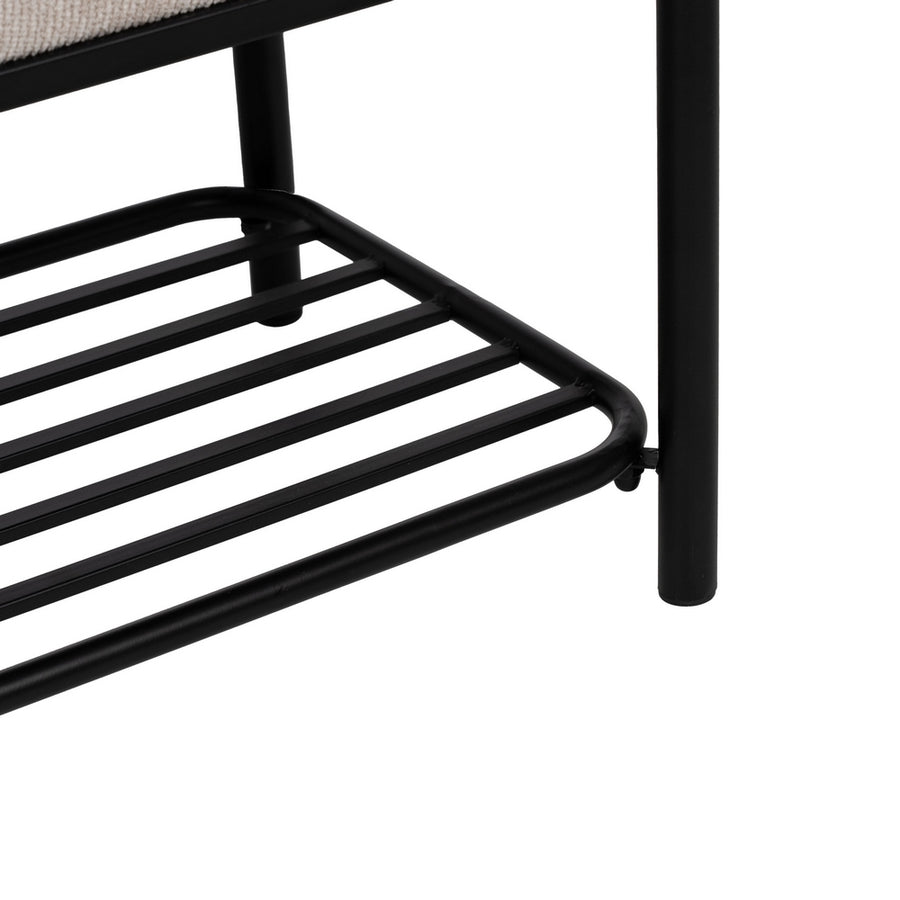 BANCO BEIGE TEJIDO-METAL 91 X 36 X 45 CM