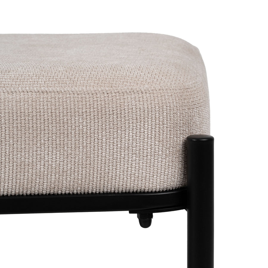 BANCO BEIGE TEJIDO-METAL 91 X 36 X 45 CM