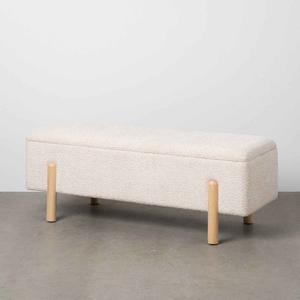 BANCO BAÚL CREMA DM-TEJIDO 122 X 42 X 45 CM