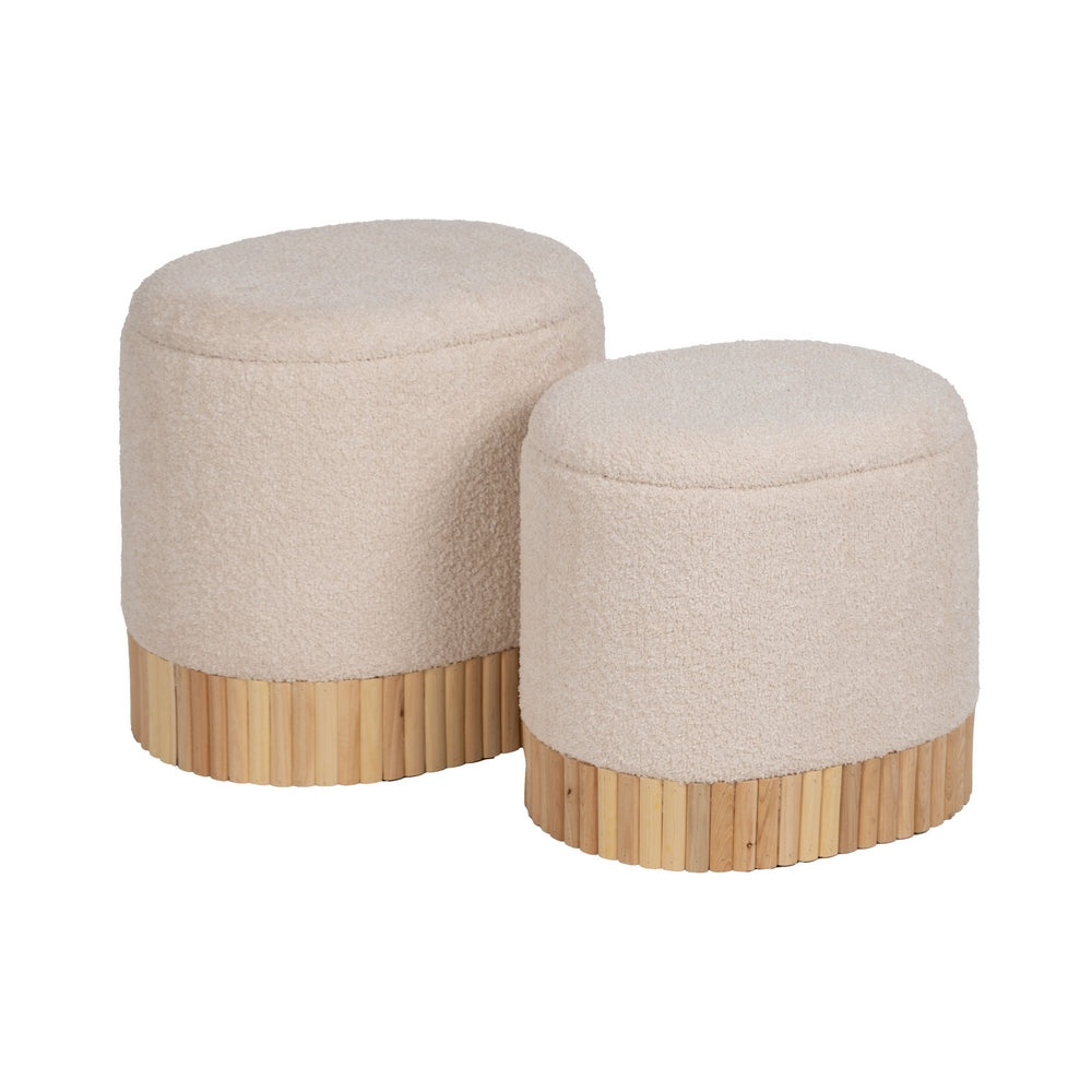 S/2 PUF BA�L CREMA DM-TEJIDO 44 X 34 X 45 CM