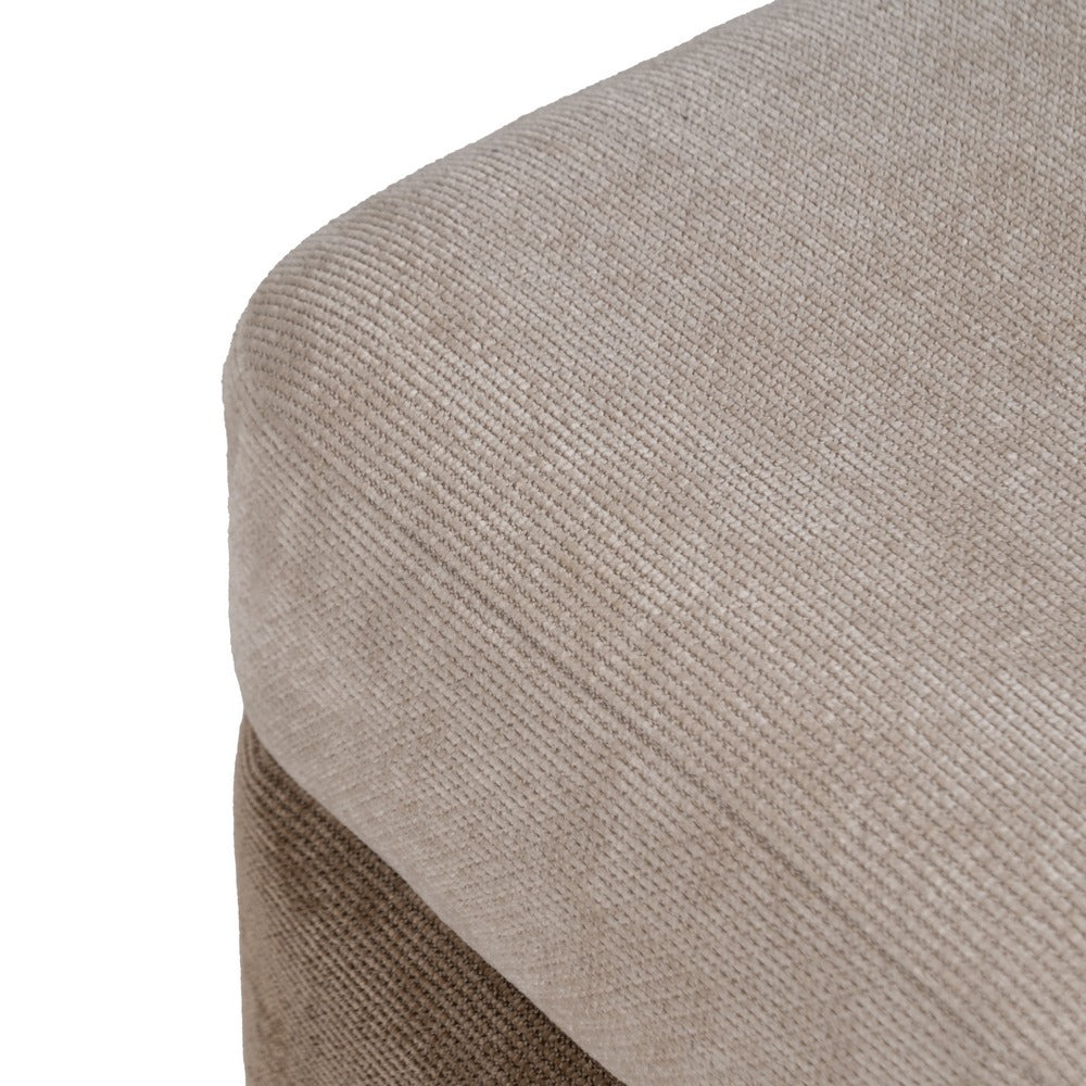 PUF BEIGE-MARRÓN DM-TEJIDO 44 X 44 X 50 CM