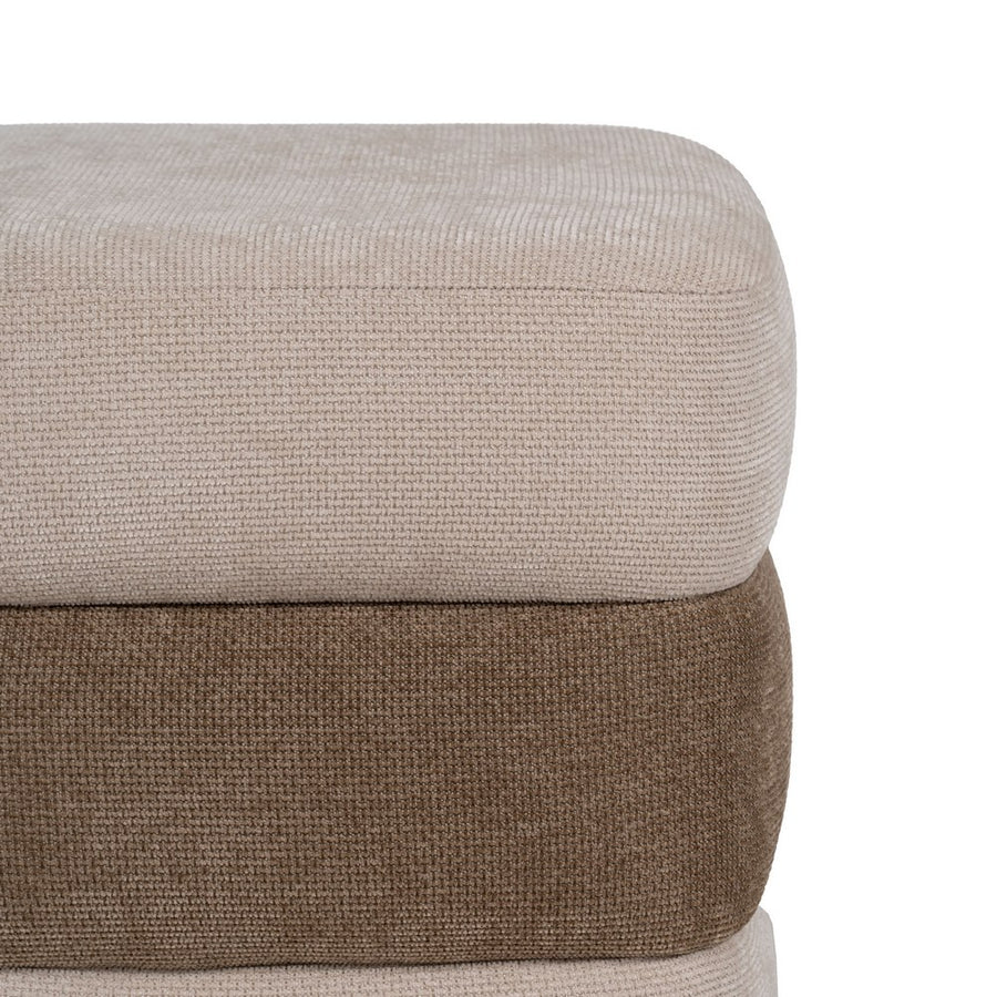 PUF BEIGE-MARRÓN DM-TEJIDO 44 X 44 X 50 CM