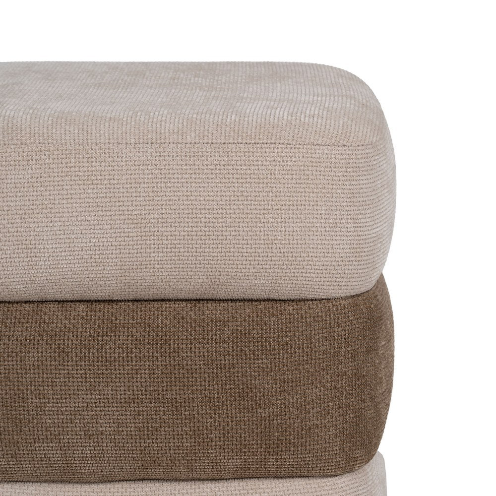 PUF BEIGE-MARRÓN DM-TEJIDO 44 X 44 X 50 CM