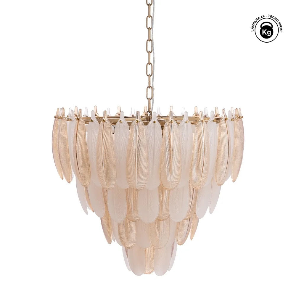 L�MPARA TECHO PLUMAS CHAMP�N CRISTAL 60 X 60 X 55 CM