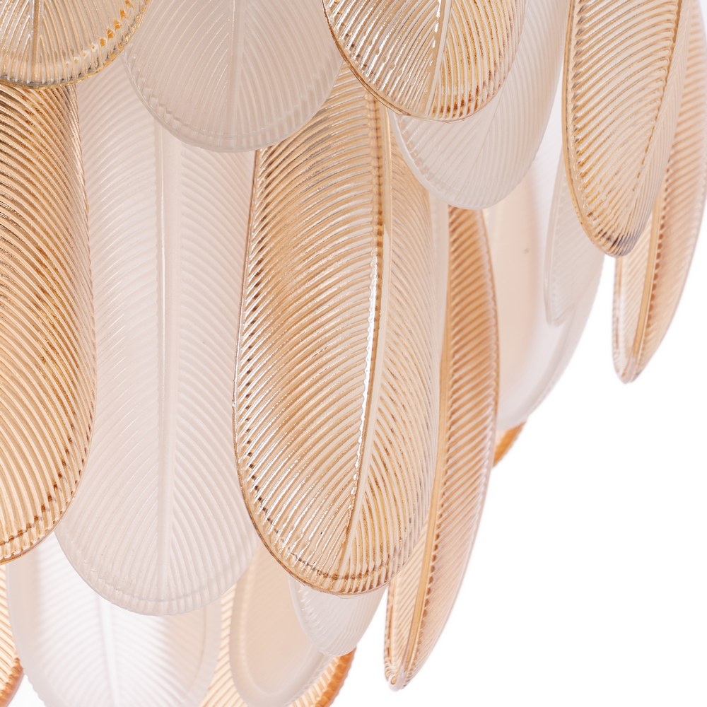 CHAMPAGNE FEATHER GLASS CEILING LAMP 100 X 35 X 38 CM