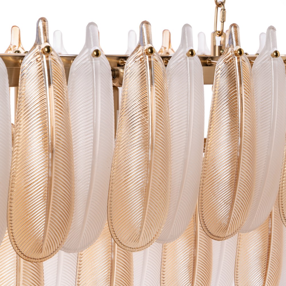 CHAMPAGNE FEATHER GLASS CEILING LAMP 100 X 35 X 38 CM