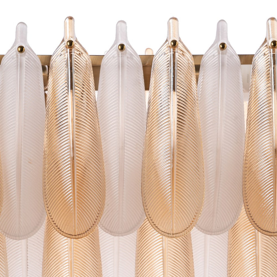LÁMPARA TECHO PLUMAS CHAMPÁN CRISTAL 100 X 35 X 38 CM